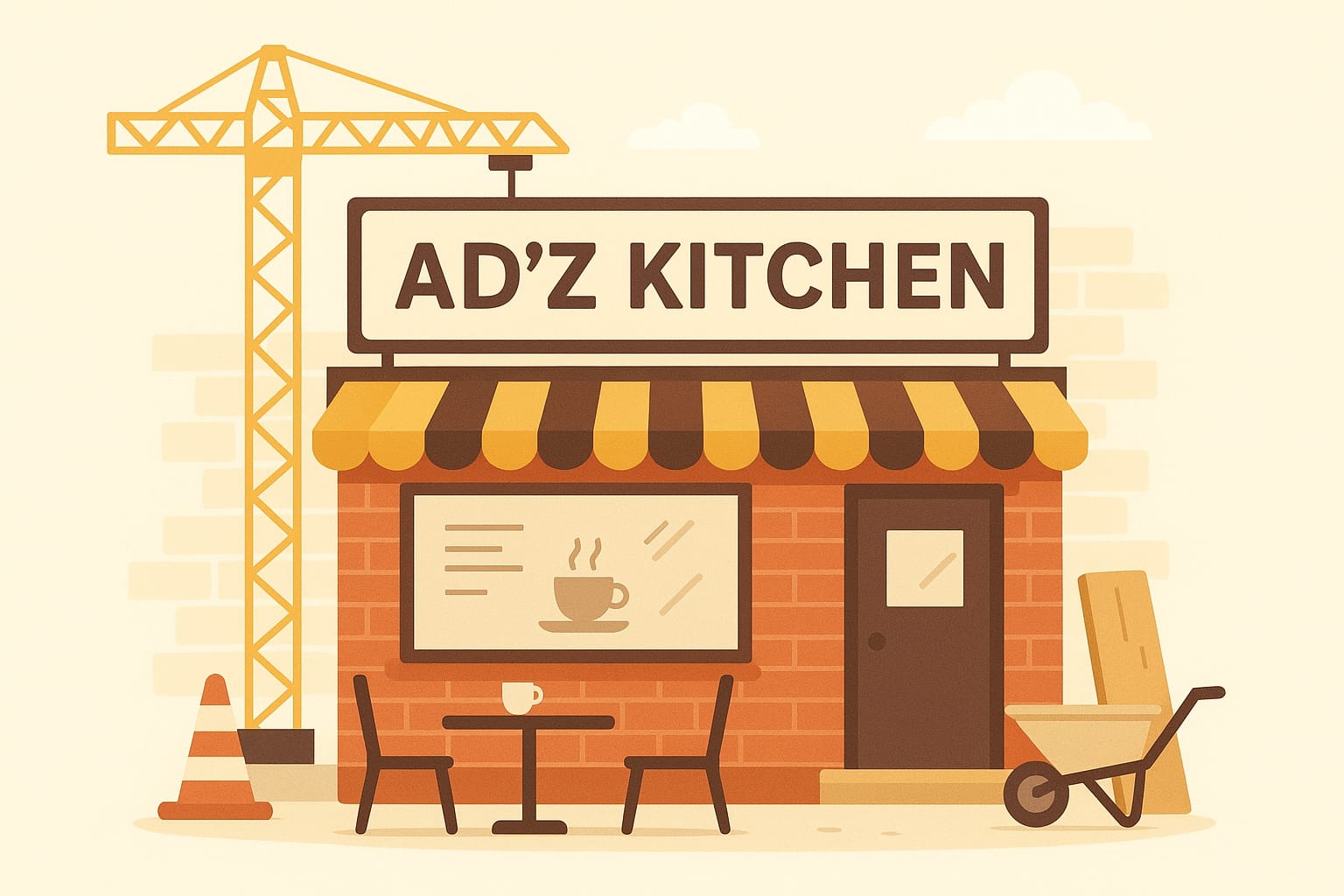 Ad'z Kitchen — Construction site cafe illustration